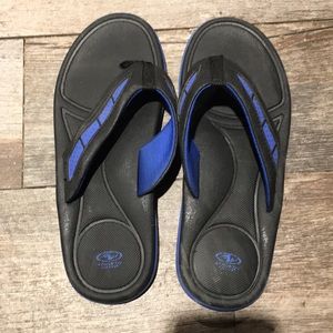 Blue flip flops